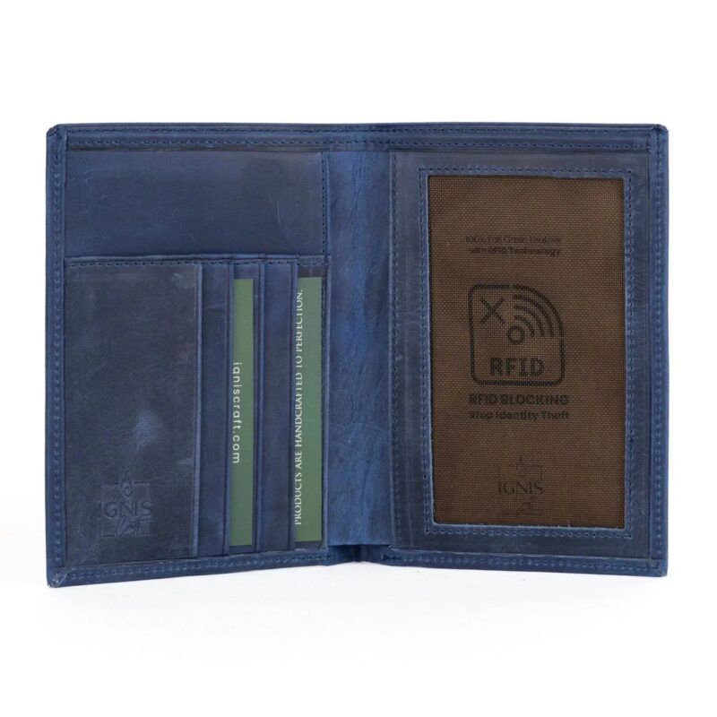 Leather Passport Wallet | Voyager Sapphire - Image 2
