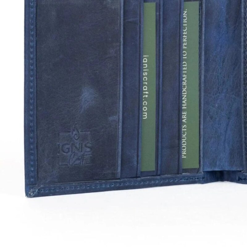 Leather Passport Wallet | Voyager Sapphire - Image 5